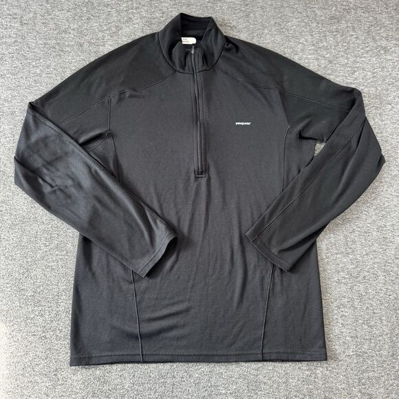 Patagonia Capilene 3 Midweight Polartec Black 1/4 Zip Pullover Men's Size Medium - Picture 1 of 6